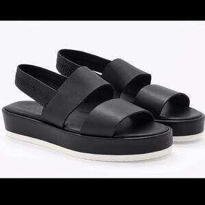 COS contrast Black leather Sandals eu 40 us 9.5